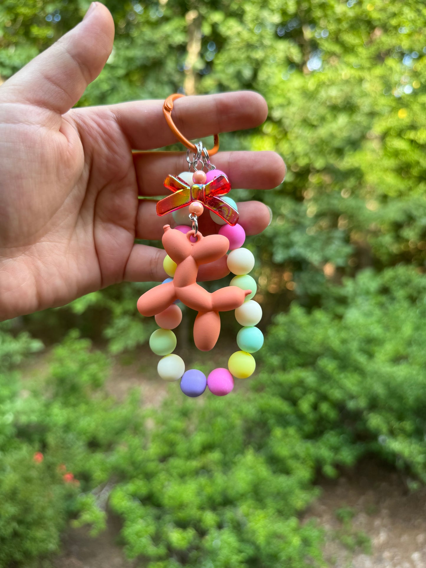 Cute Beaded Balloon Dog Bag Charm