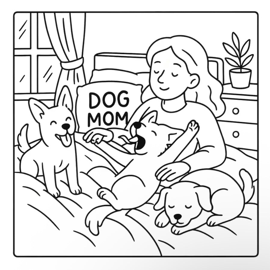 Dog Mom Coloring Book