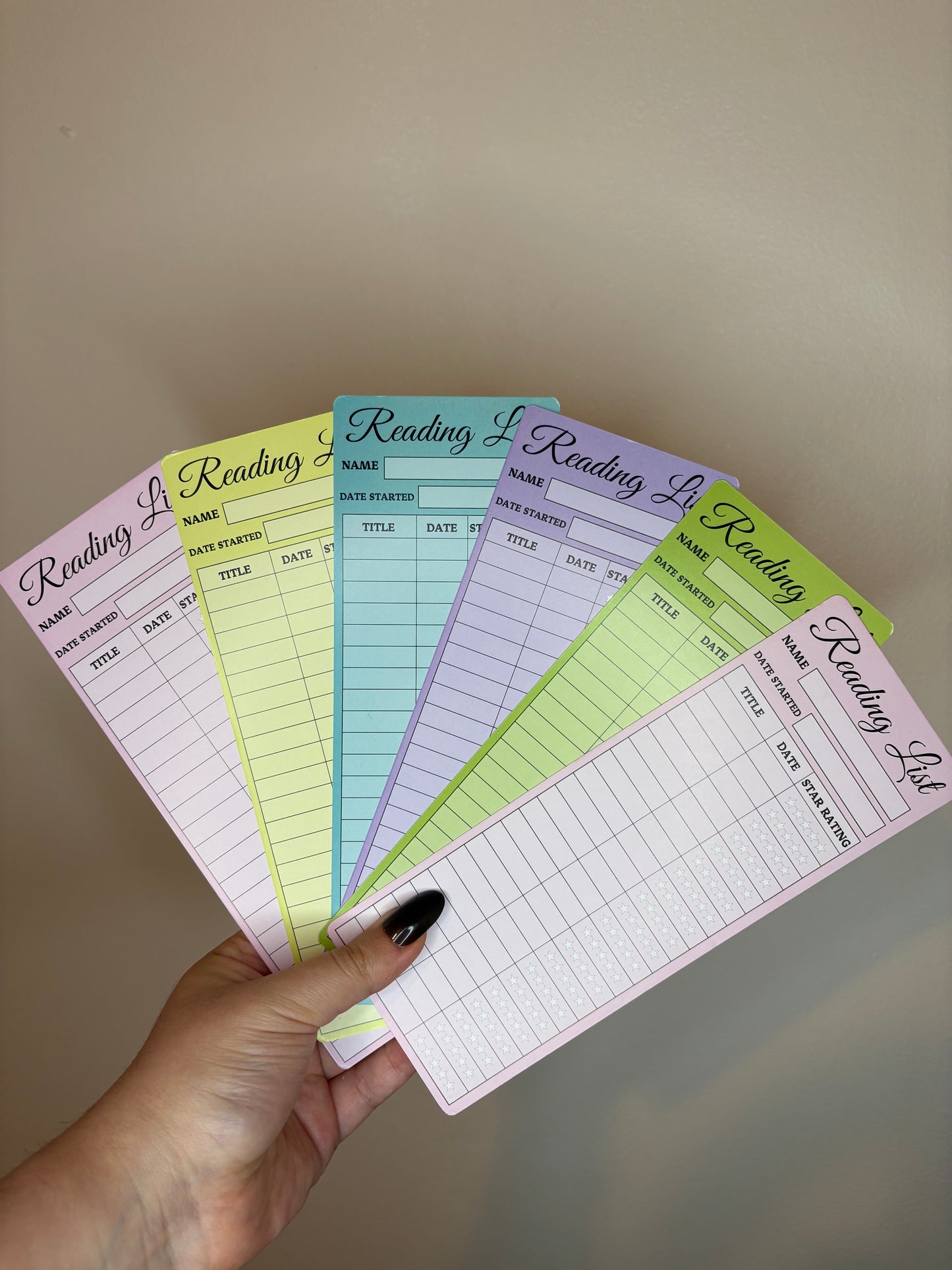 Reading Log Bookmark with Rating Scale & Progress Tracker