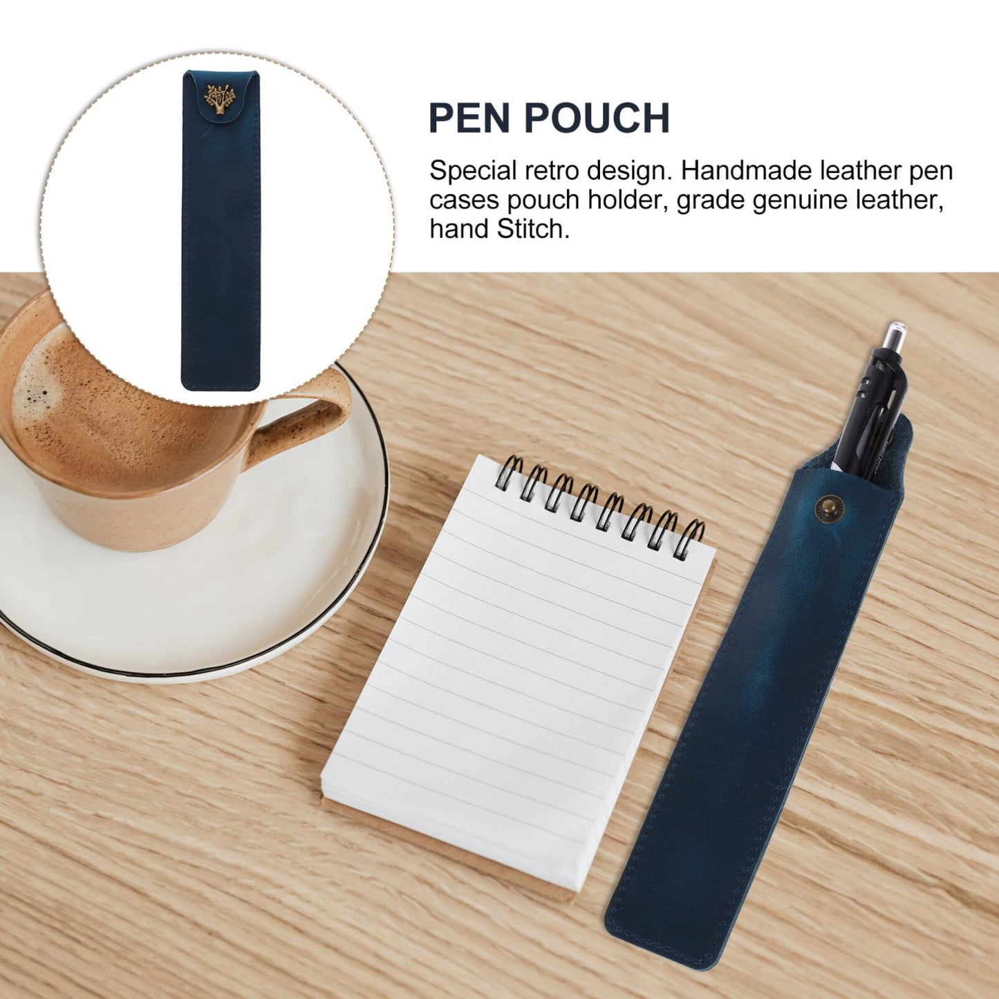 Leather SoloPen Holder: Premium Fountain Pen Sleeve & Desk Accessory