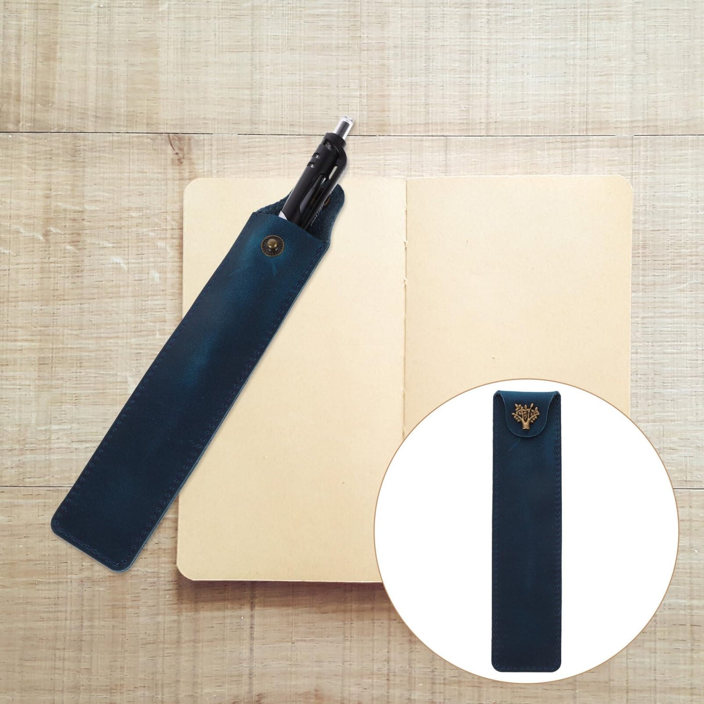 Leather SoloPen Holder: Premium Fountain Pen Sleeve & Desk Accessory