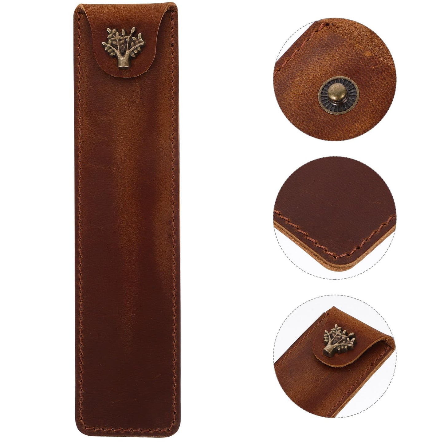 Leather SoloPen Holder: Premium Fountain Pen Sleeve & Desk Accessory