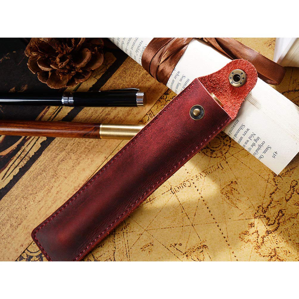 Leather SoloPen Holder: Premium Fountain Pen Sleeve & Desk Accessory