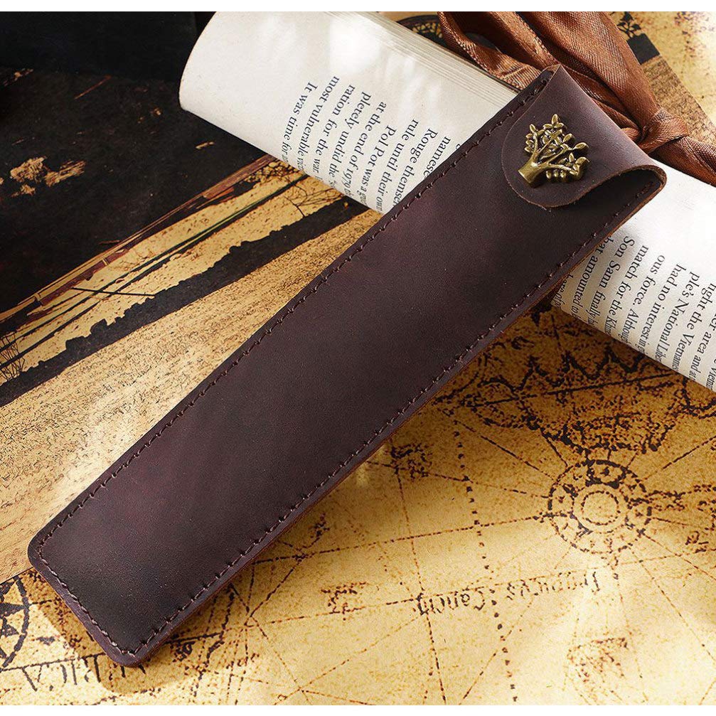 Leather SoloPen Holder: Premium Fountain Pen Sleeve & Desk Accessory