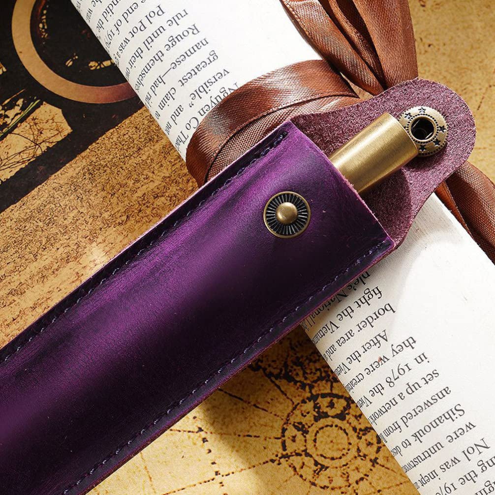 Leather SoloPen Holder: Premium Fountain Pen Sleeve & Desk Accessory