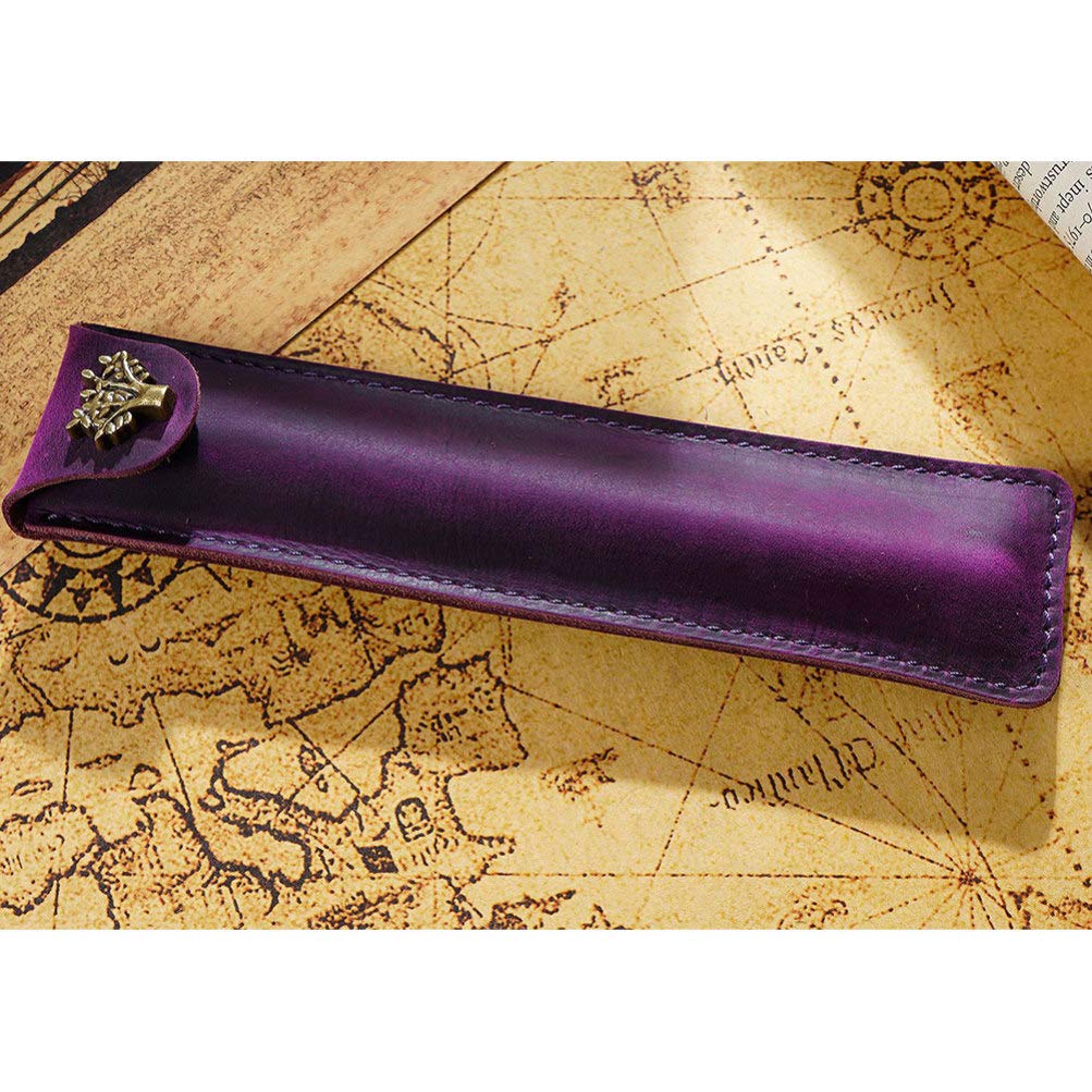 Leather SoloPen Holder: Premium Fountain Pen Sleeve & Desk Accessory