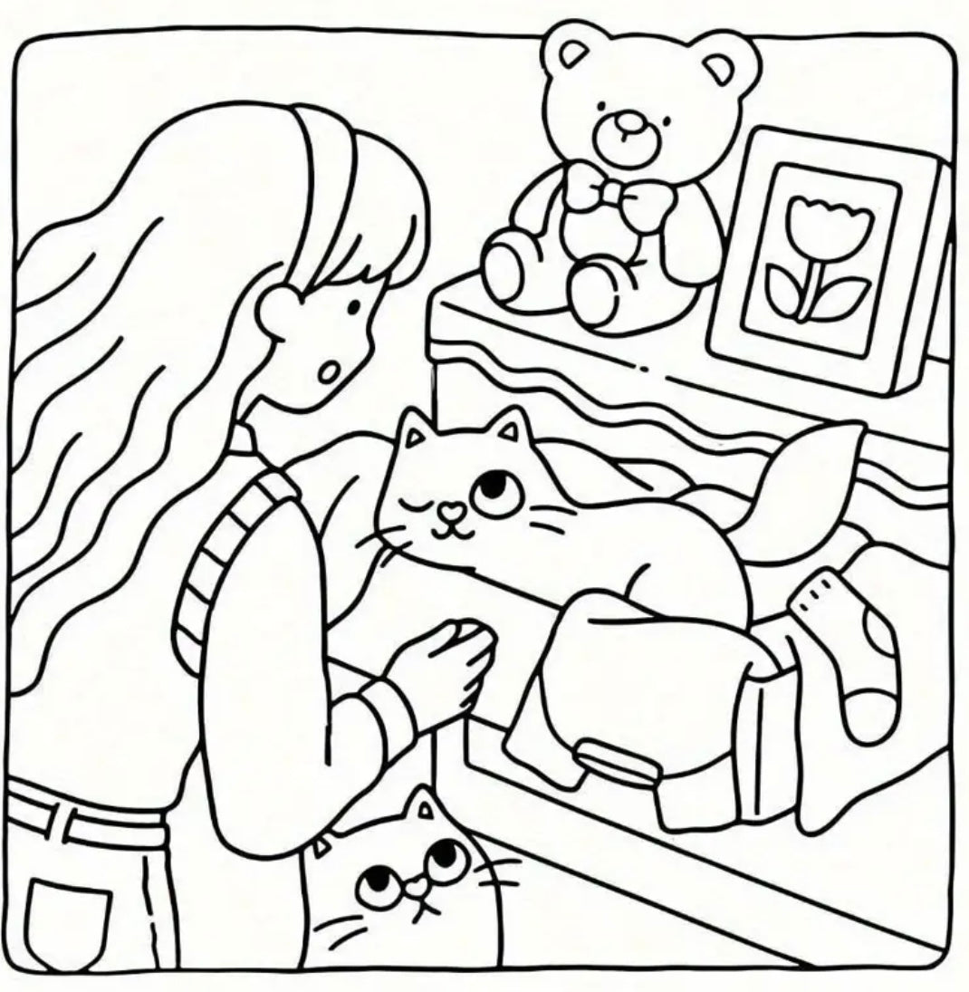 Cat Mom Coloring Book