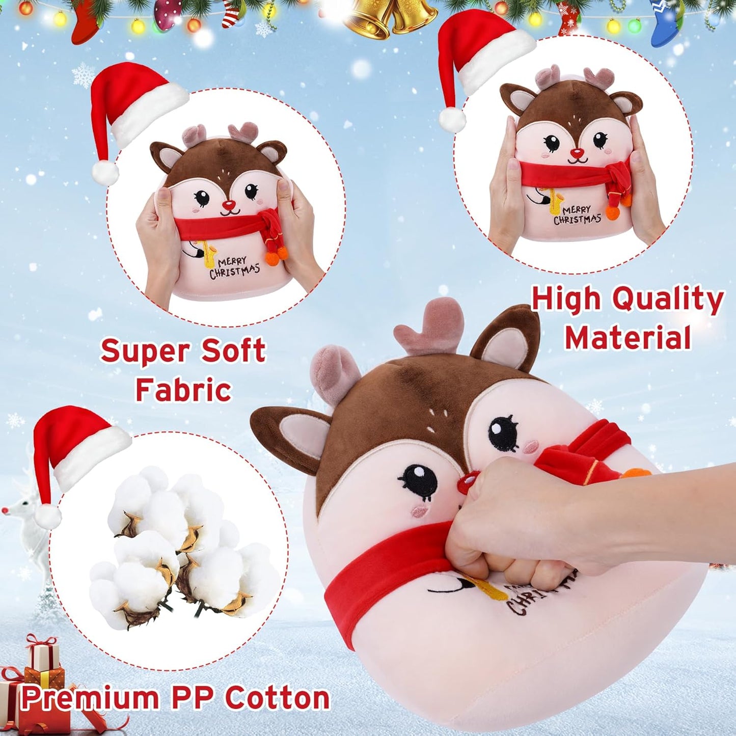 Christmas Elk Plush Toy with Saxophone – 8"