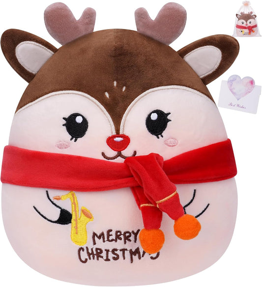 Christmas Elk Plush Toy with Saxophone – 8"