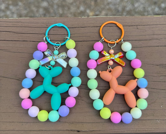 Cute Beaded Balloon Dog Bag Charm