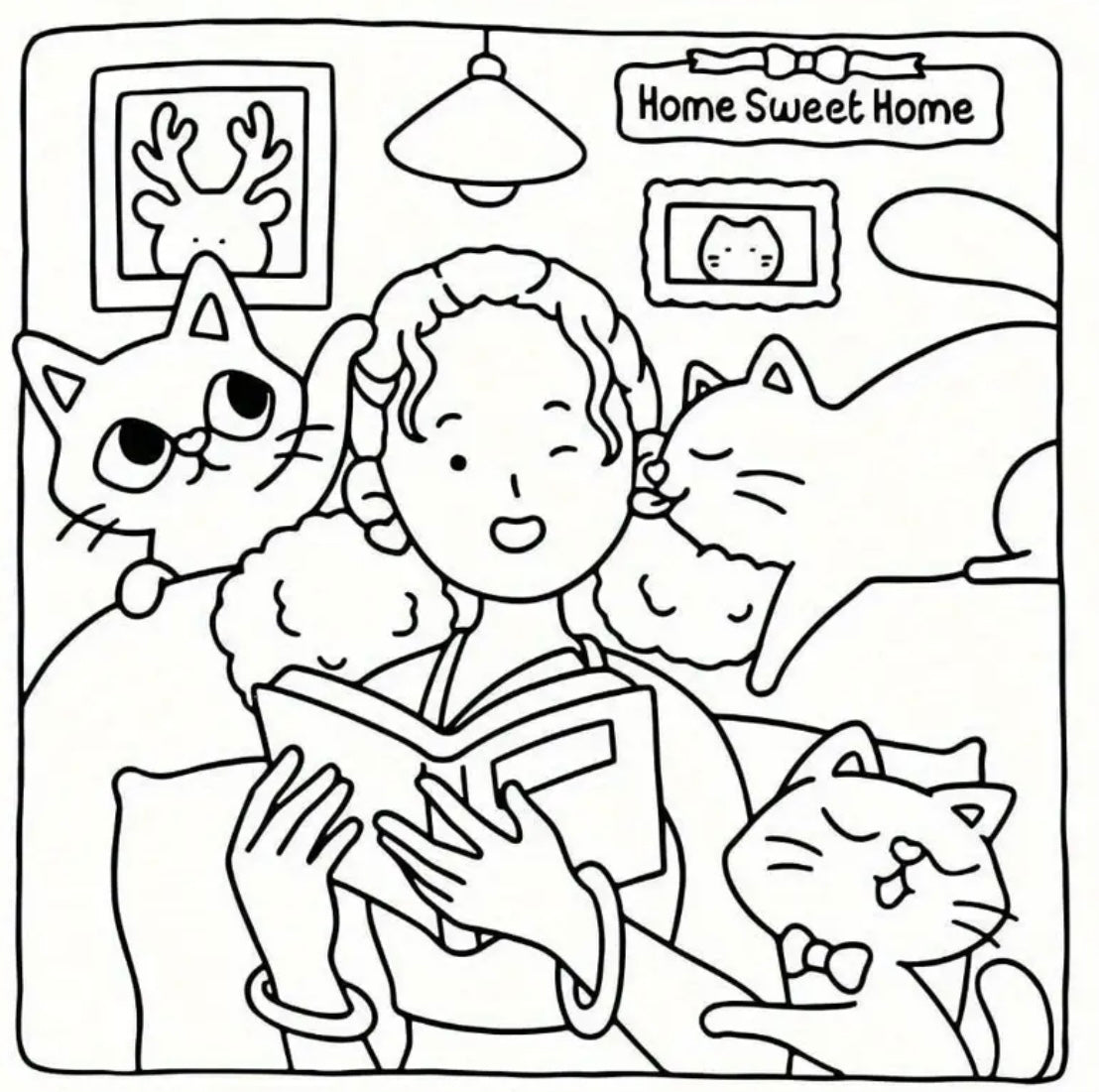 Cat Mom Coloring Book