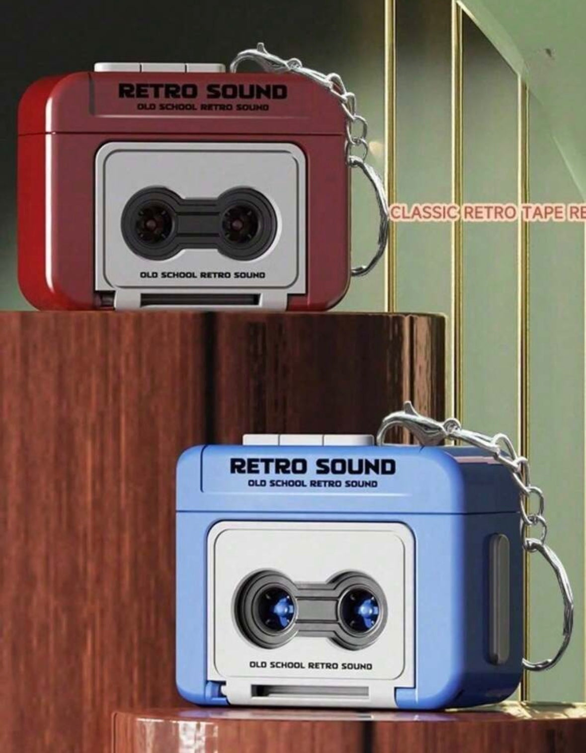 Cute Mini Retro Tape Recorder Keychain