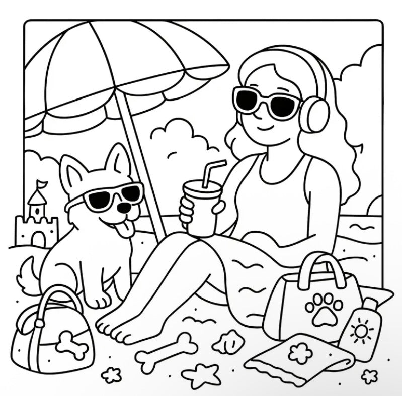Dog Mom Coloring Book