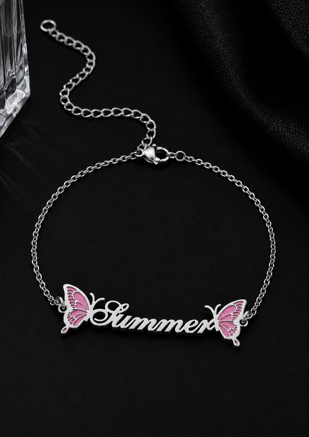 Customized Butterfly Name Anklet