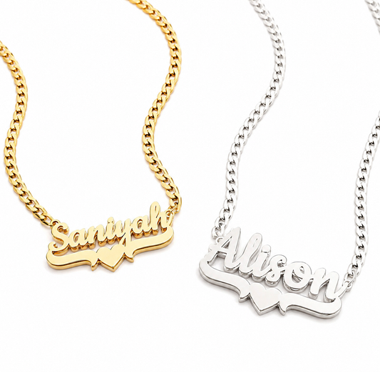 [Made-to-Order] Costum Name Stainless Steel Double-layer Necklace, 7-12 Business Day Processing Time