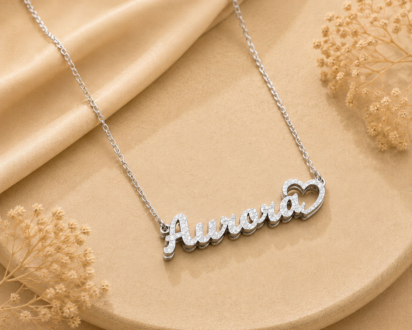 [Made-to-Order] Frosted Double-Layer Costum Name Necklace, 7-12 Business Day Processing Time