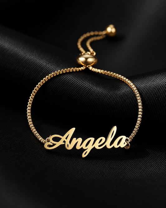 [Made-to-Order] Adjustable Stainless Steel Costum Name Bracelet, 7-12 Business Days Processing Time