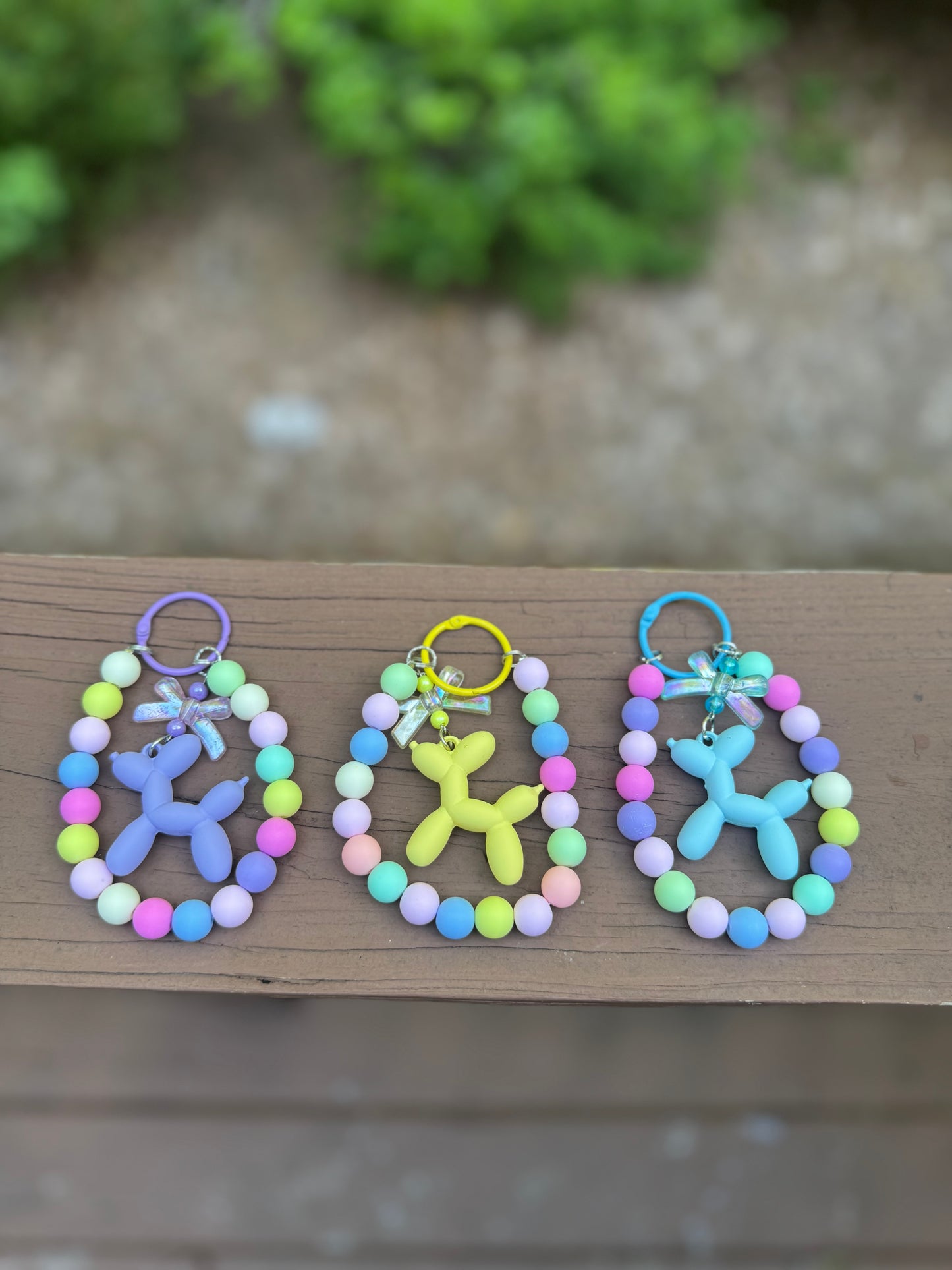 Cute Beaded Balloon Dog Bag Charm