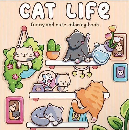 Cat Life Coloring Book