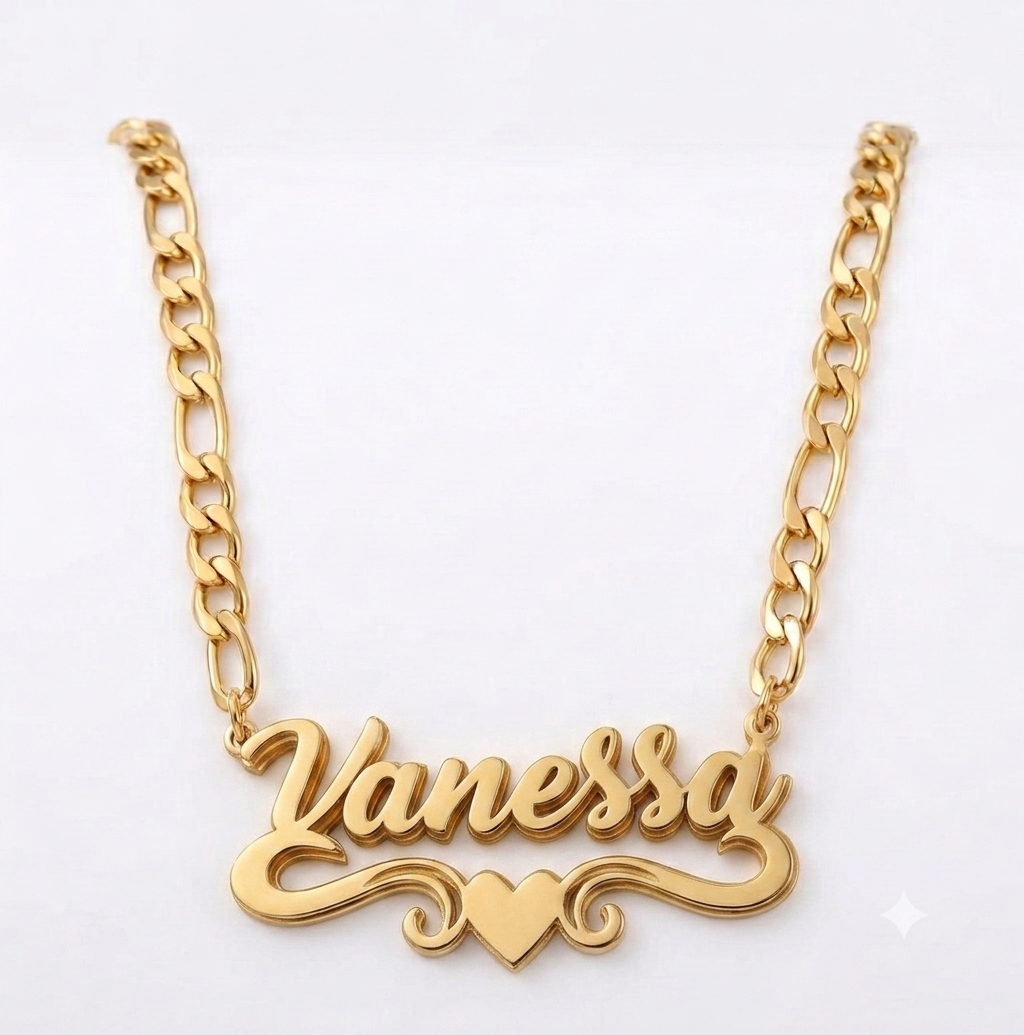 [Made-to-Order] Costum Name Stainless Steel Double-layer Necklace, 7-12 Business Day Processing Time