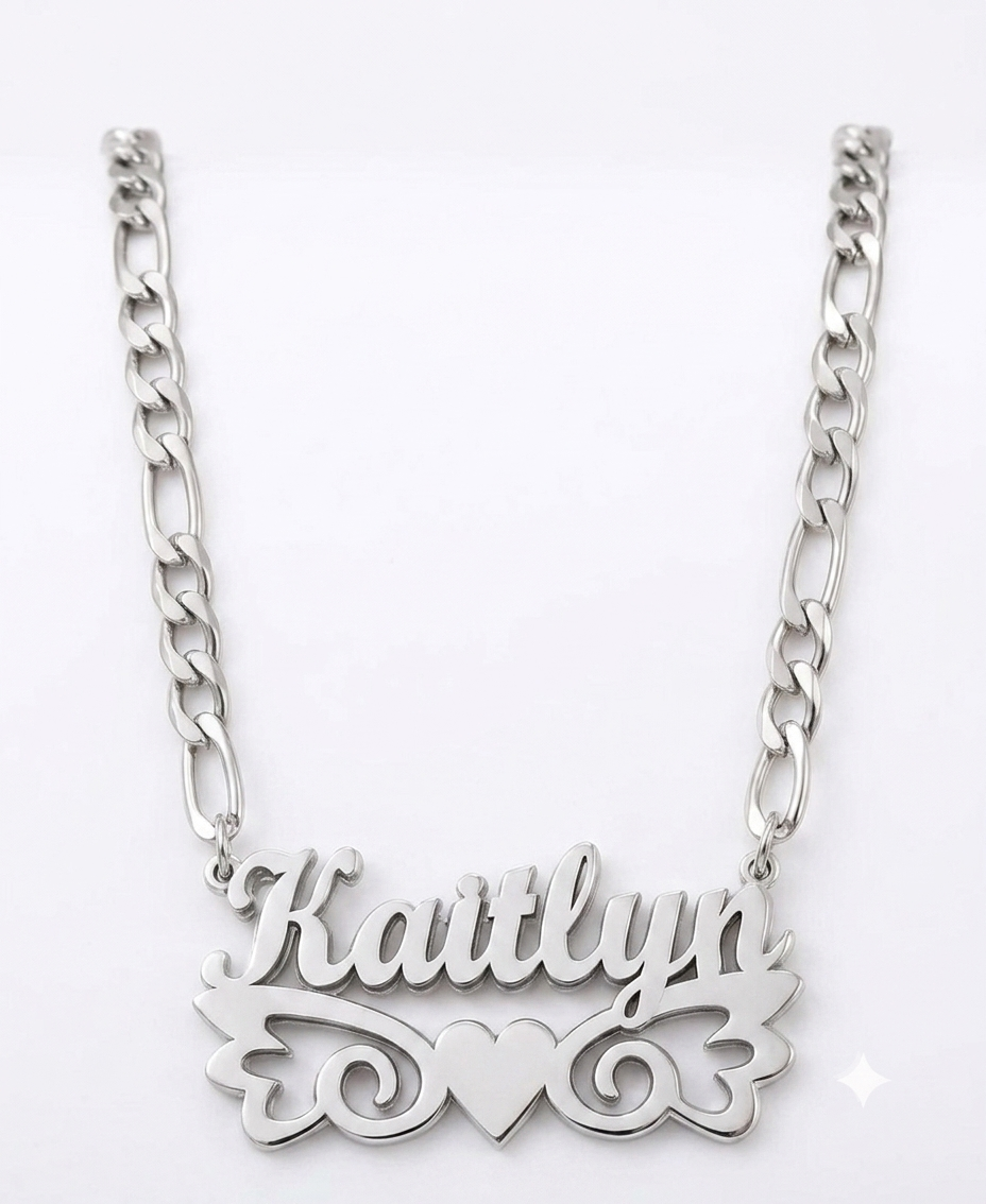 [Made-to-Order] Costum Name Stainless Steel Double-layer Necklace, 7-12 Business Day Processing Time