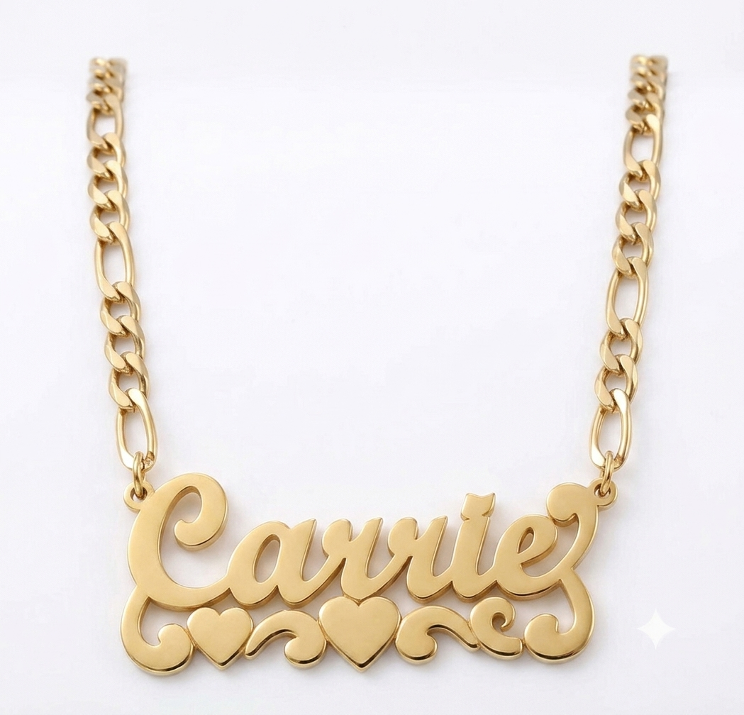 [Made-to-Order] Costum Name Stainless Steel Double-layer Necklace, 7-12 Business Day Processing Time
