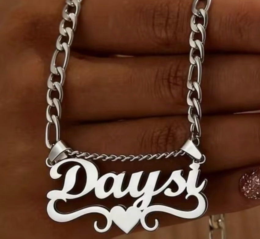 [Made-to-Order] Costum Name Stainless Steel Double-layer Necklace, 7-12 Business Day Processing Time