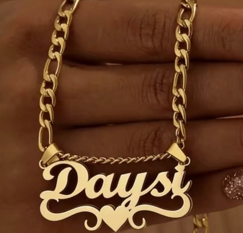 [Made-to-Order] Costum Name Stainless Steel Double-layer Necklace, 7-12 Business Day Processing Time