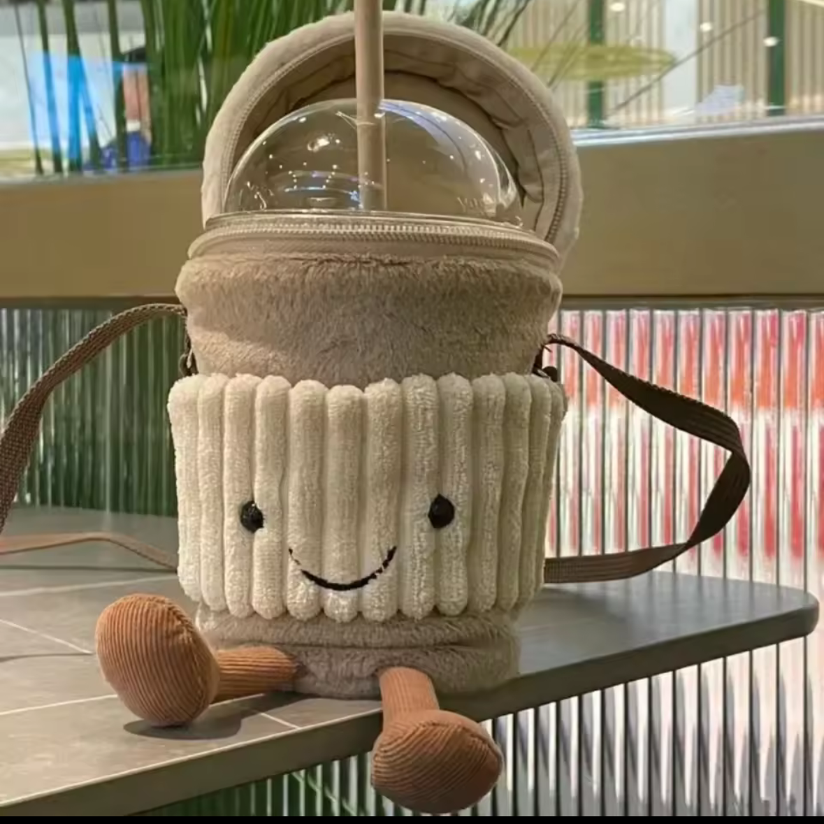 Cute Milk Tea Plush Cup Holder Perfect Gift for Bubble Tea Lovers
