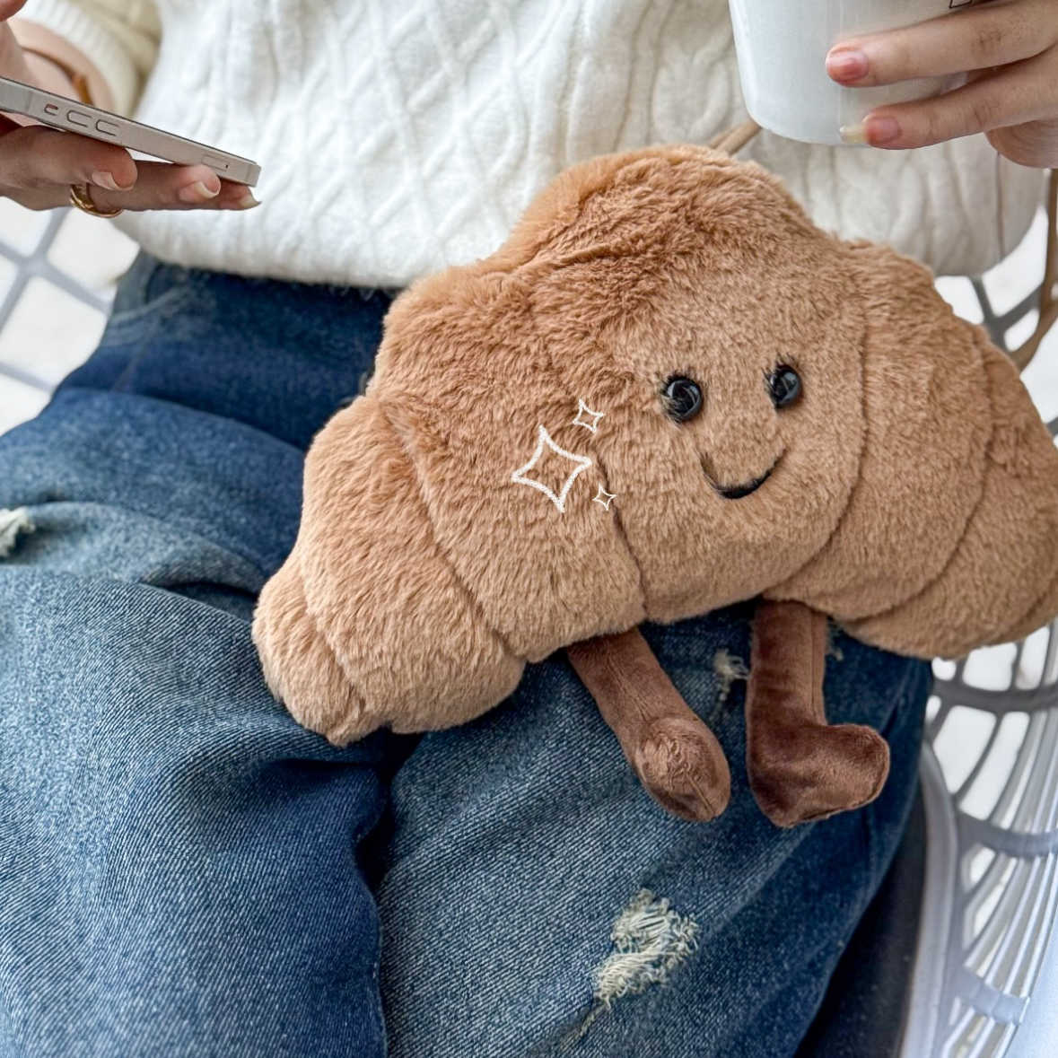 Cute Croissant Plush Purse