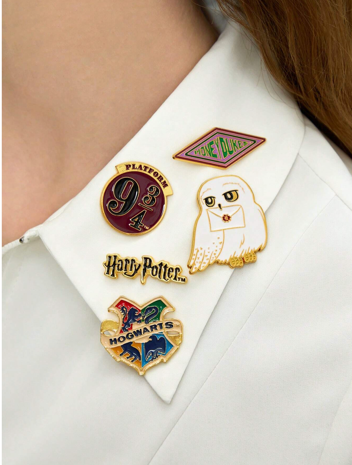 Harry Potter 5pcs Commemorative Badge Brooch Set (With Black Gift Box)