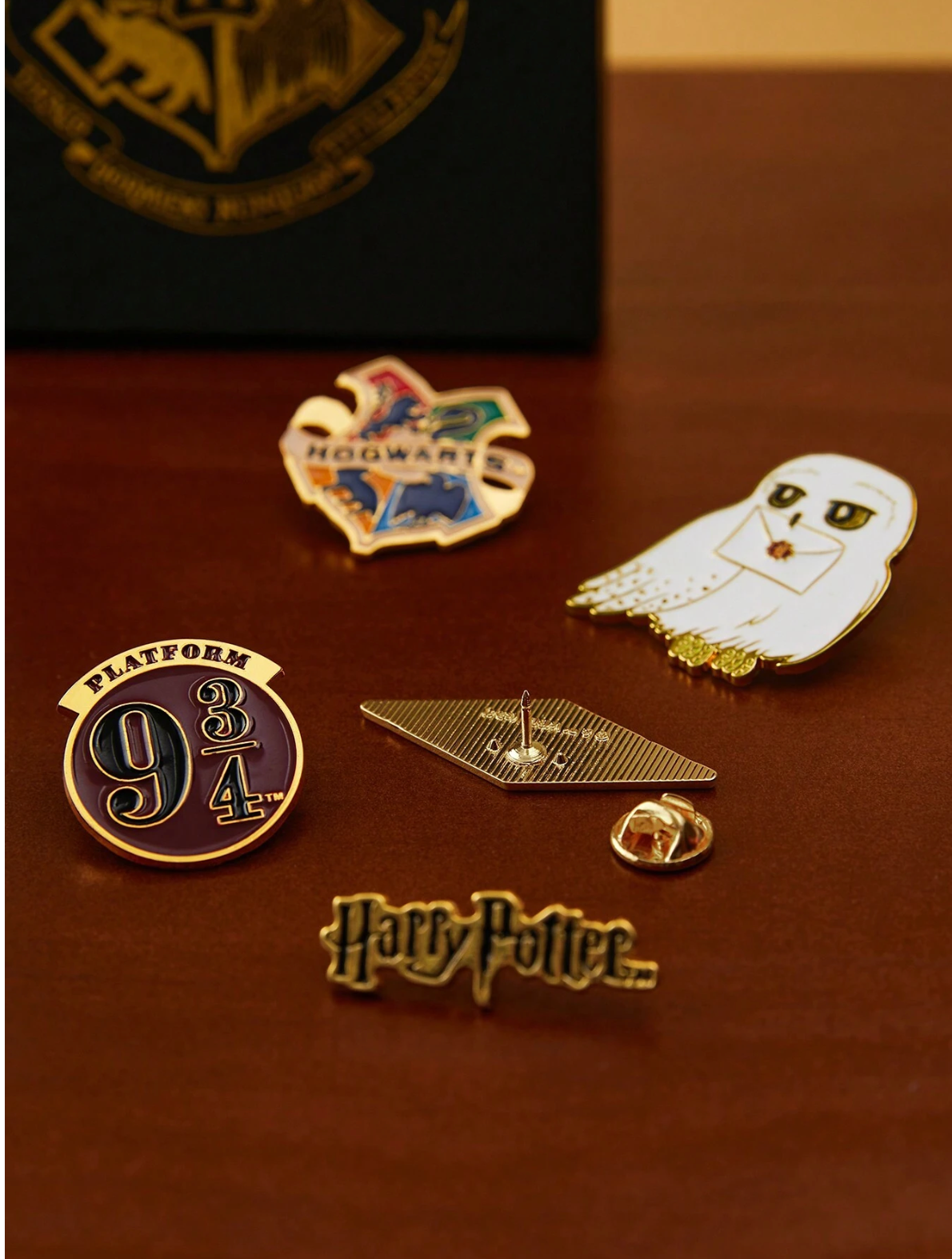 Harry Potter 5pcs Commemorative Badge Brooch Set (With Black Gift Box)