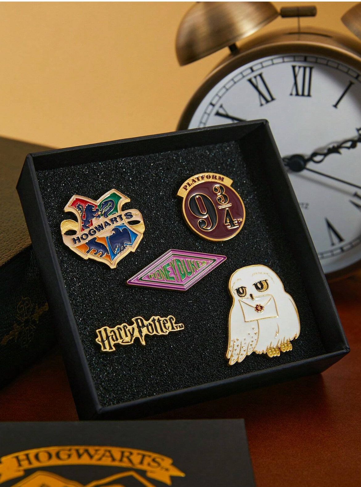 Harry Potter 5pcs Commemorative Badge Brooch Set (With Black Gift Box)