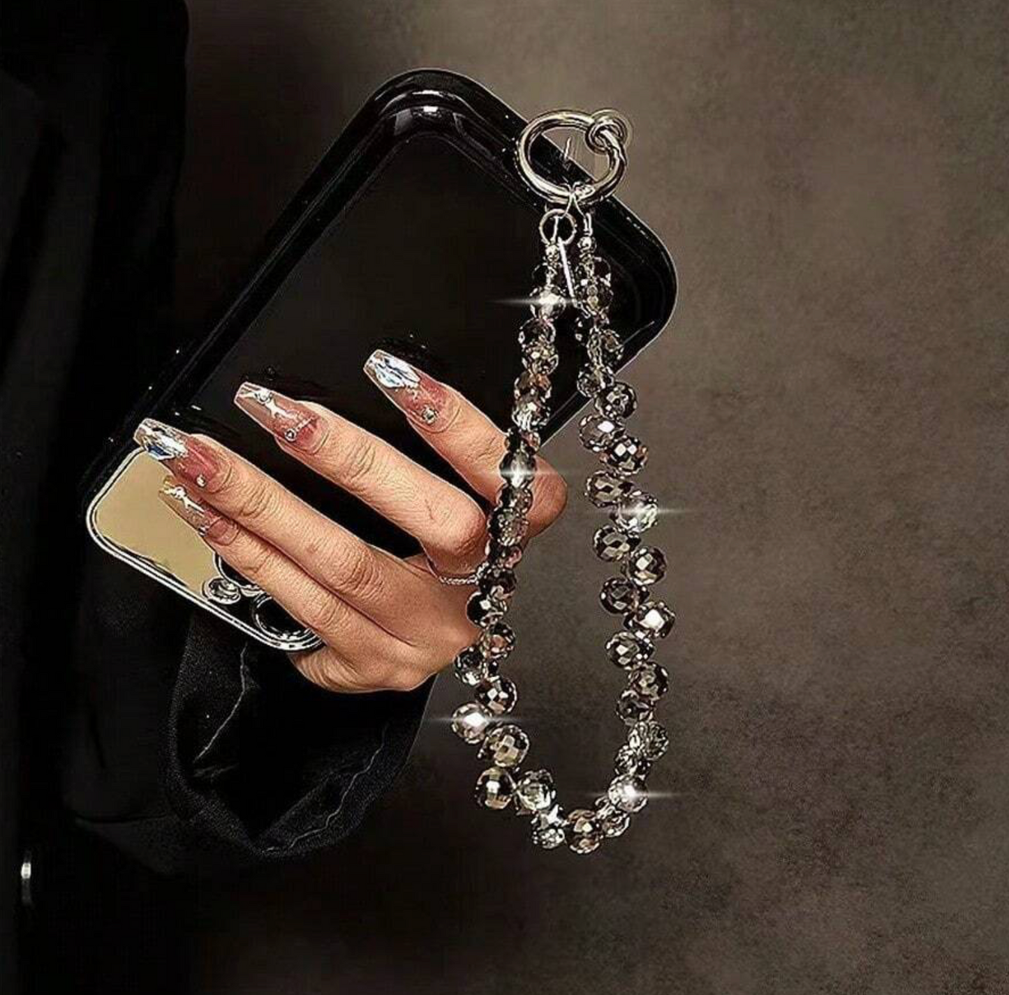 Luxury Crystal Bead Detachable Wrist Strap – Elegant Chain for Handbags, Phone Cases & Keychains