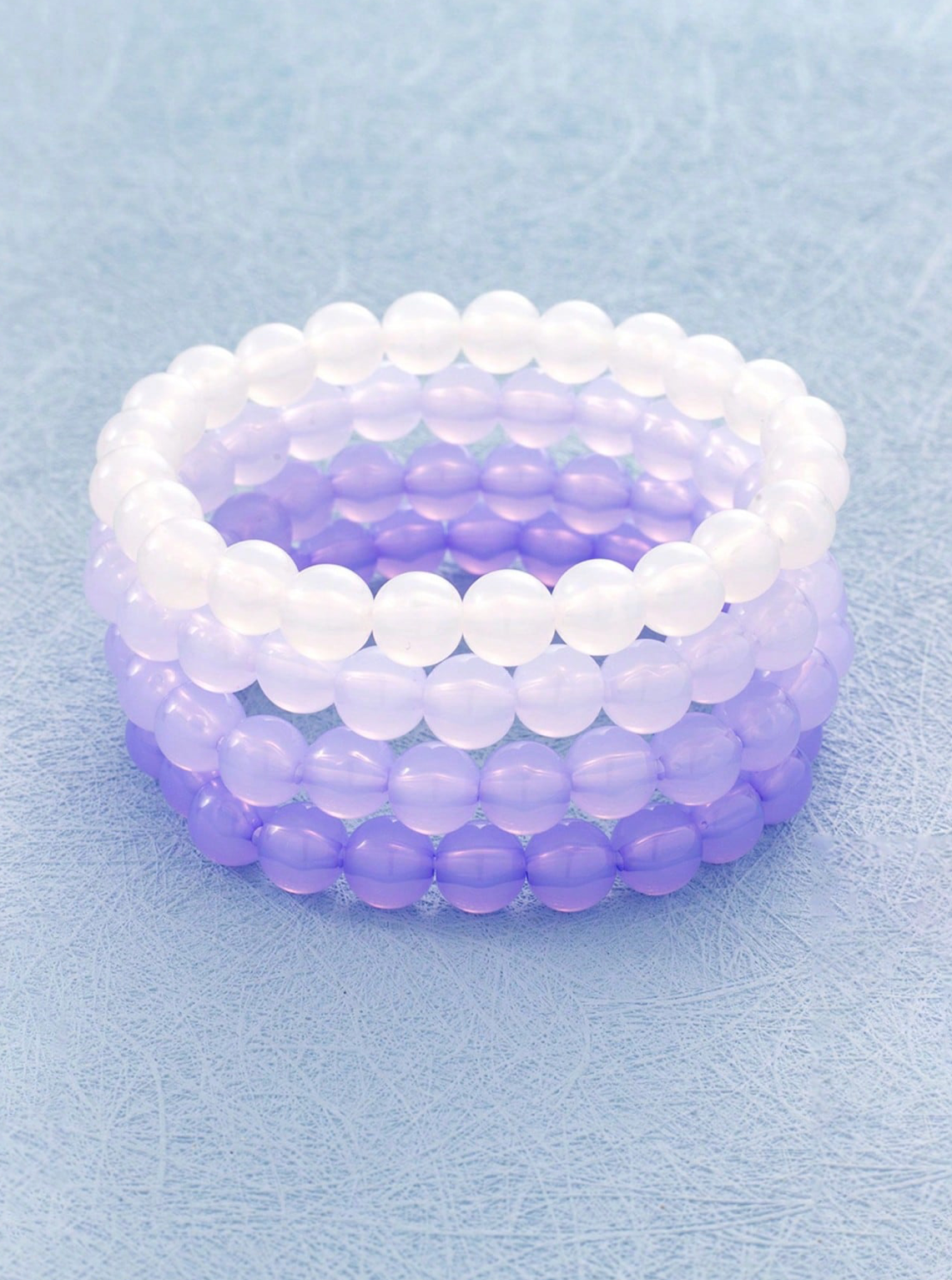 4pcs/Set Fashionable Bohemian Style Acrylic Gradient Beaded Bracelet Set For Women