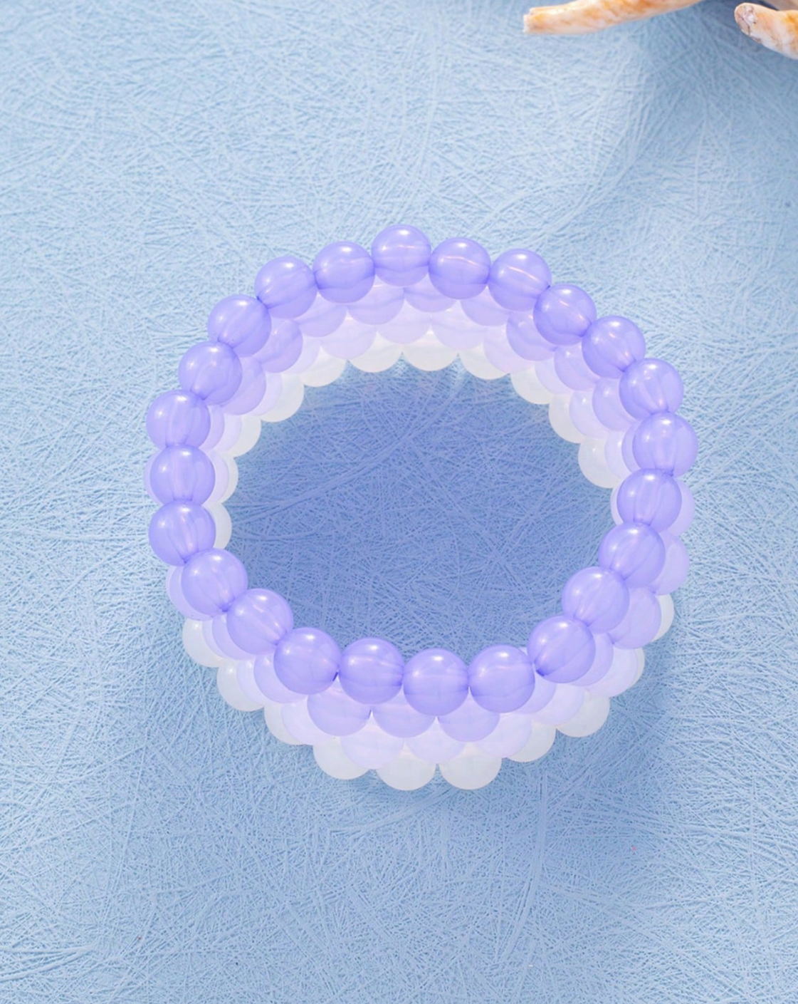 4pcs/Set Fashionable Bohemian Style Acrylic Gradient Beaded Bracelet Set For Women