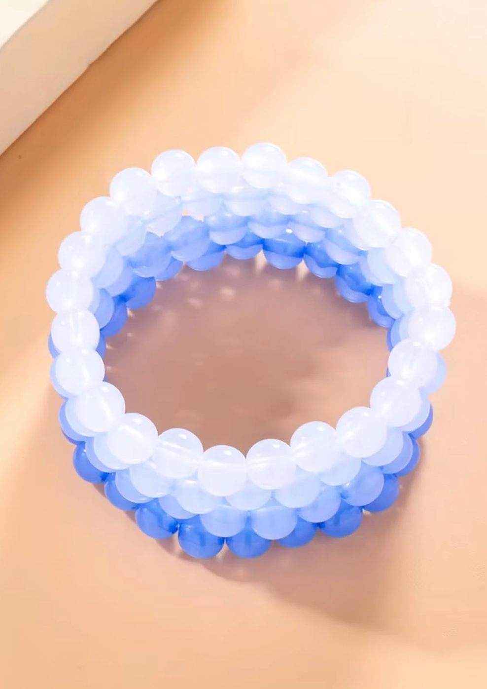 4pcs/Set Fashionable Bohemian Style Acrylic Gradient Beaded Bracelet Set For Women
