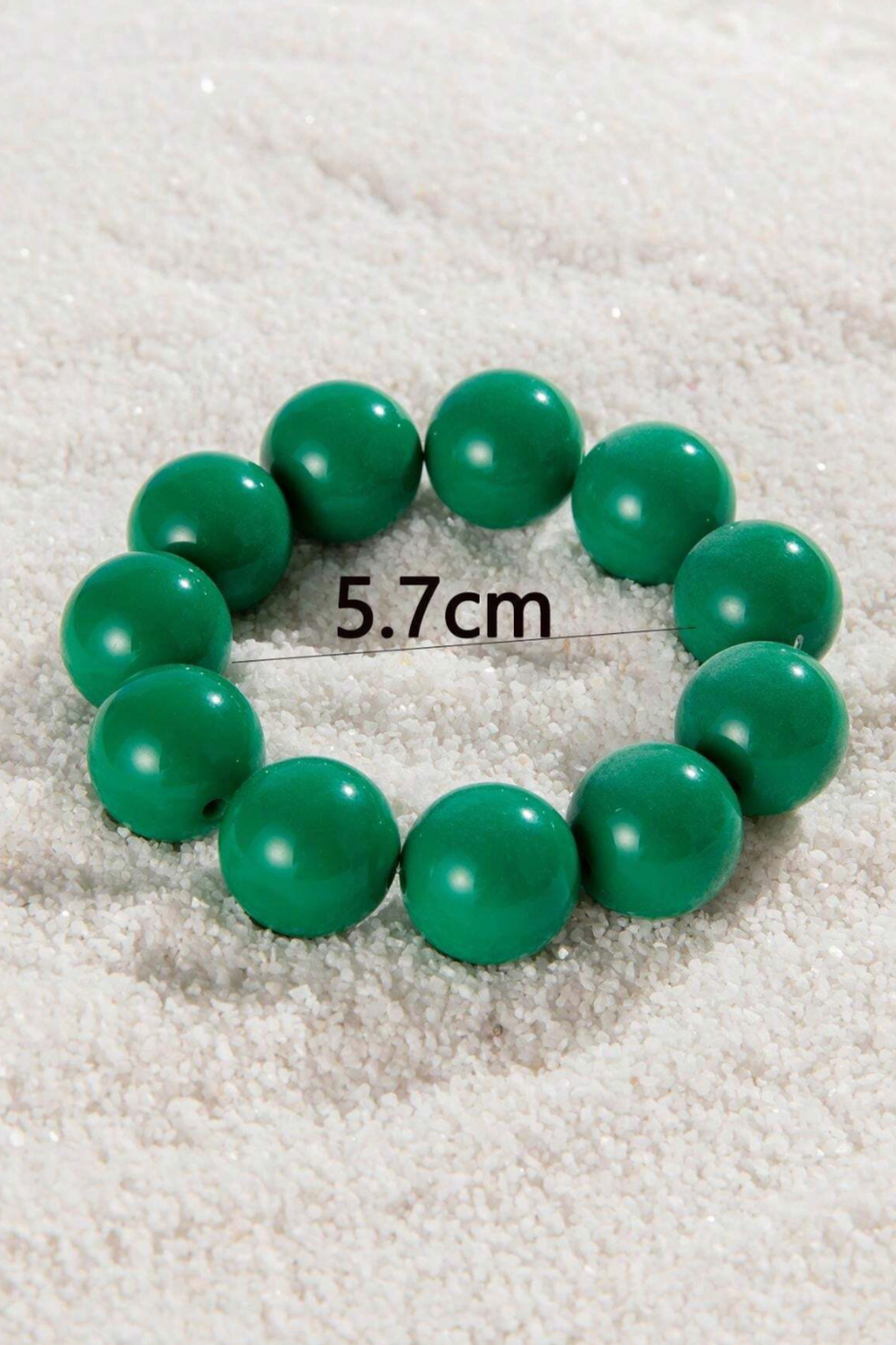 1pc Handmade Minimalist & Fashionable Resin Rainbow Geometric Beads Wrap Ring Bracelet