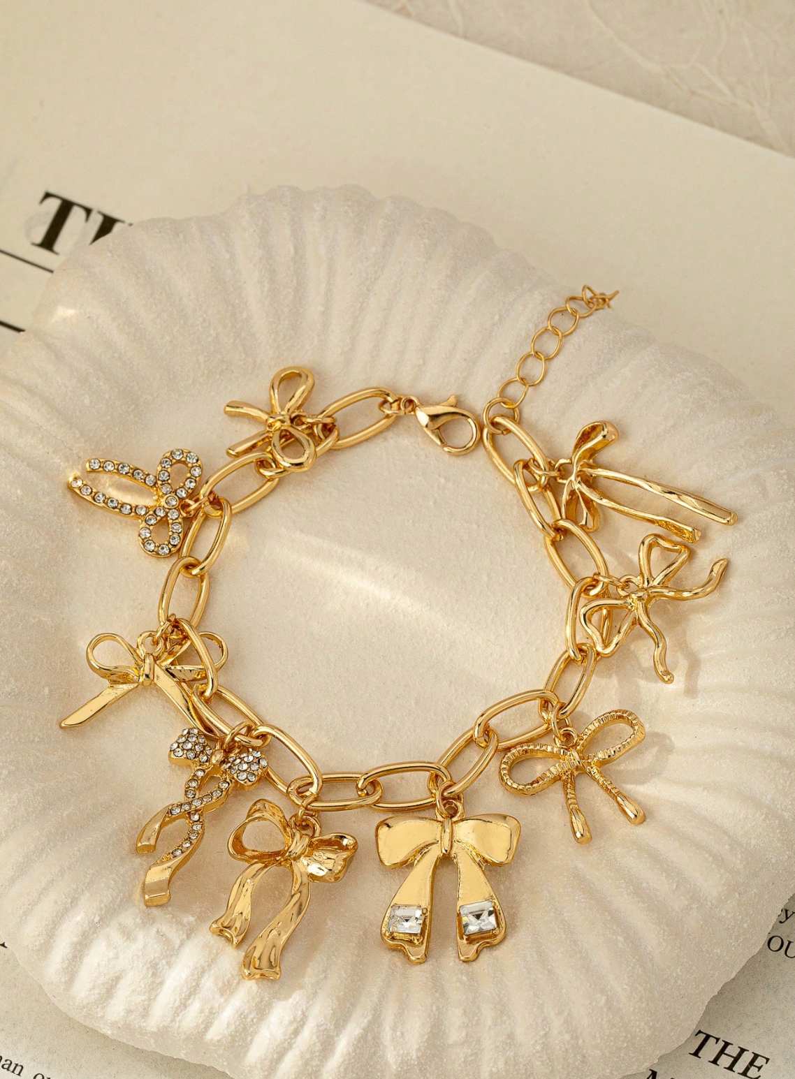 1 Pc Multi Bow Charm Bracelet Golden Color Bowknot Bow Statement Bracelets , Charms Bracelet Jewelery For Women