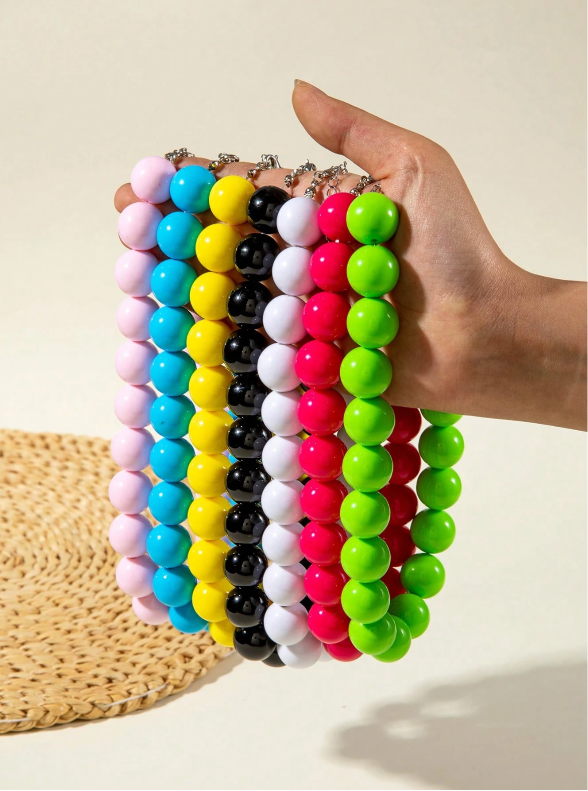 Bohemian Beaded Necklace – Elegant & Romantic Acrylic Jewelry for Women | Perfect for Beach, Vacation, and Daily Wear
