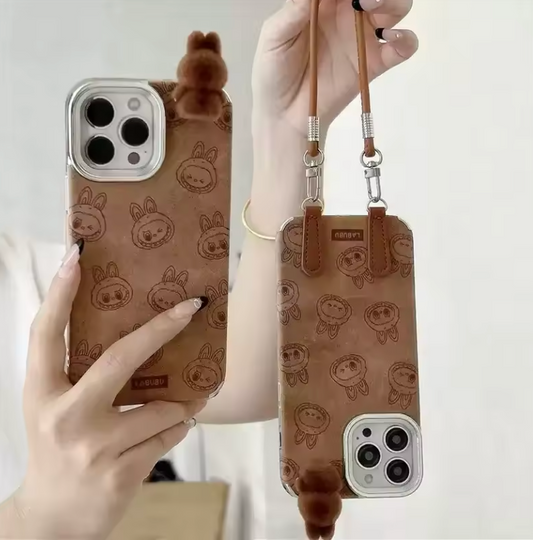 Labubu Handheld Rope Phone Case – Cute Cartoon Protective Case with Detachable Wrist Strap