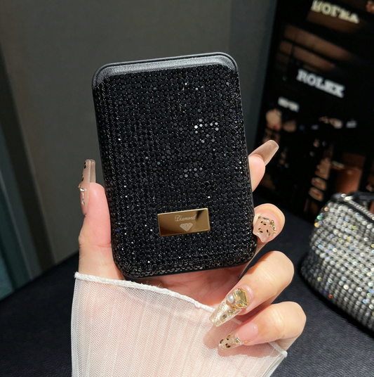 Sparkling Rhinestone Credit Card Holder – Magnetic Wallet Mount Compatible with iPhone
