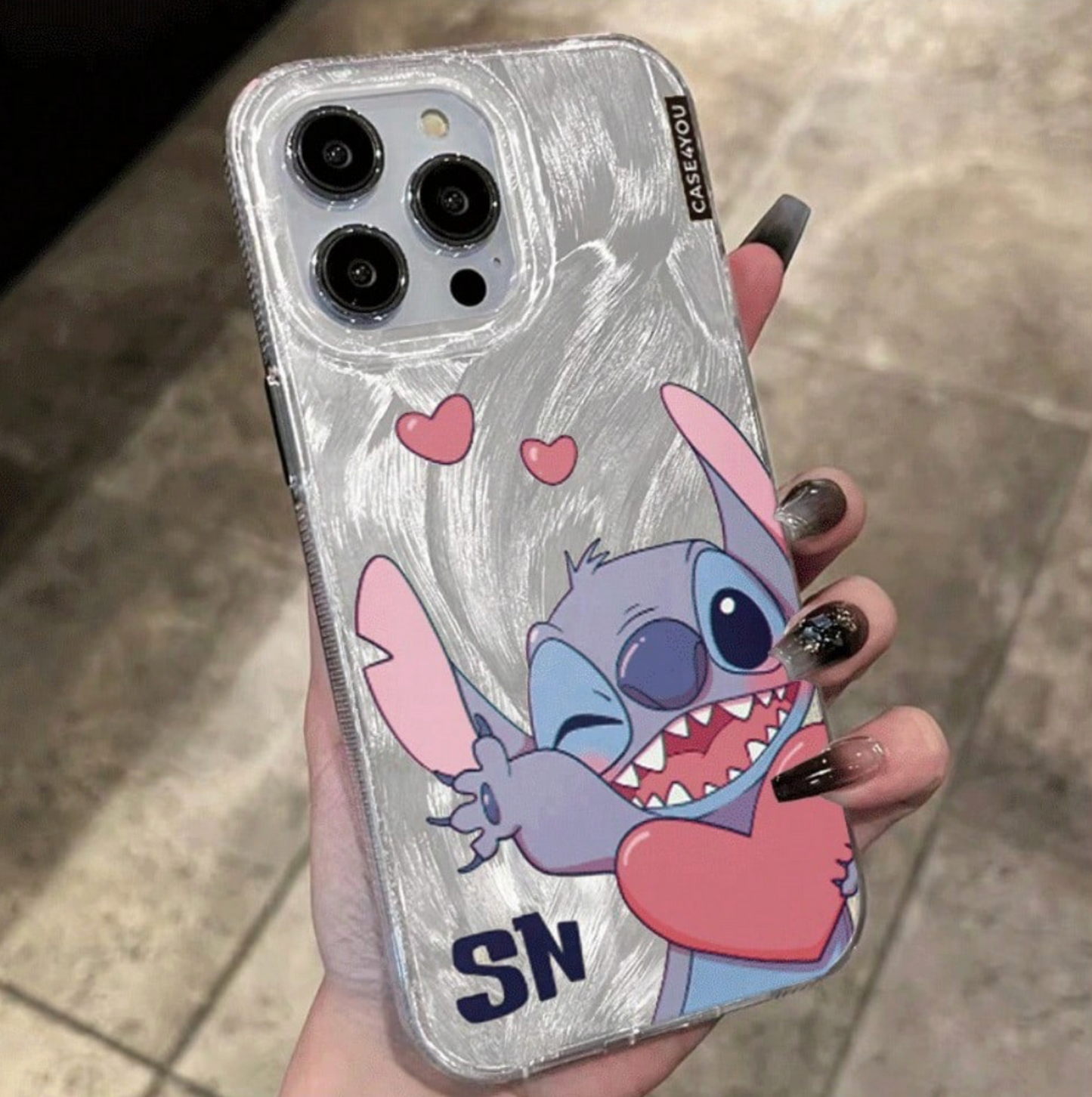 Alien Couple Love Pattern Matte Texture Gradient Phone Case