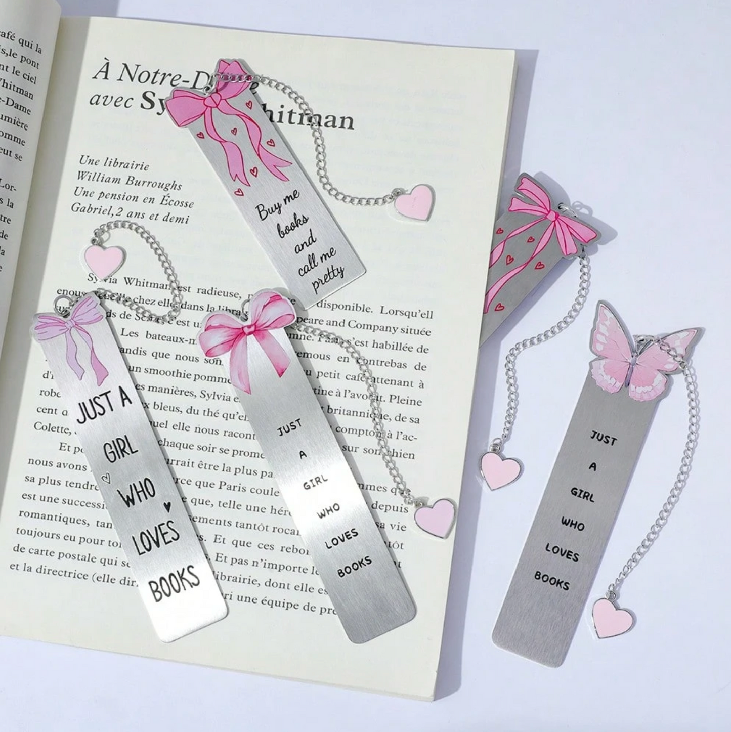 1pc Pink Bow Metal Bookmark – Elegant Page Marker with Delicate Ribbon Accent for Books & Journals