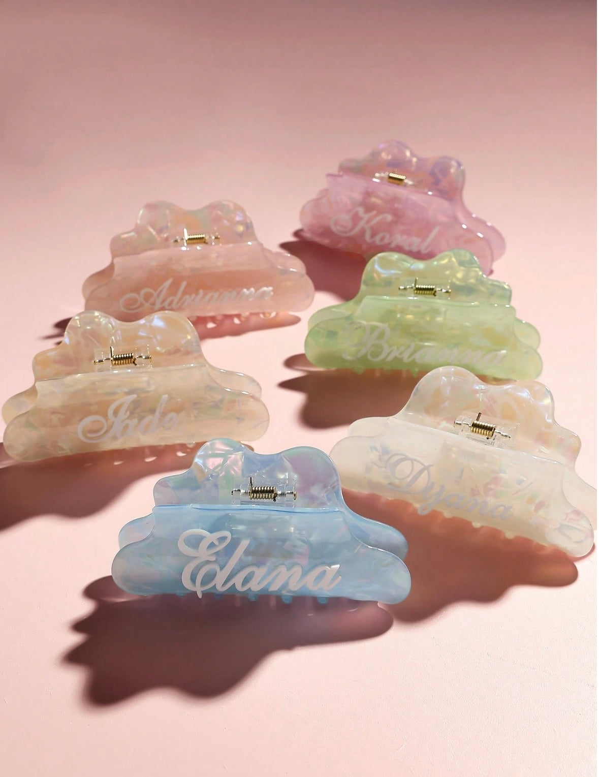 1pc Personalized Pearlescent Name Hair Clip – Custom Elegant Hair Accessory for Brides, Bridesmaids, and Special Occasions, Write Your Name in Order Instruction