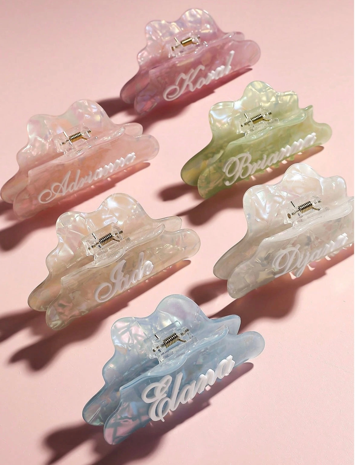 1pc Personalized Pearlescent Name Hair Clip – Custom Elegant Hair Accessory for Brides, Bridesmaids, and Special Occasions, Write Your Name in Order Instruction
