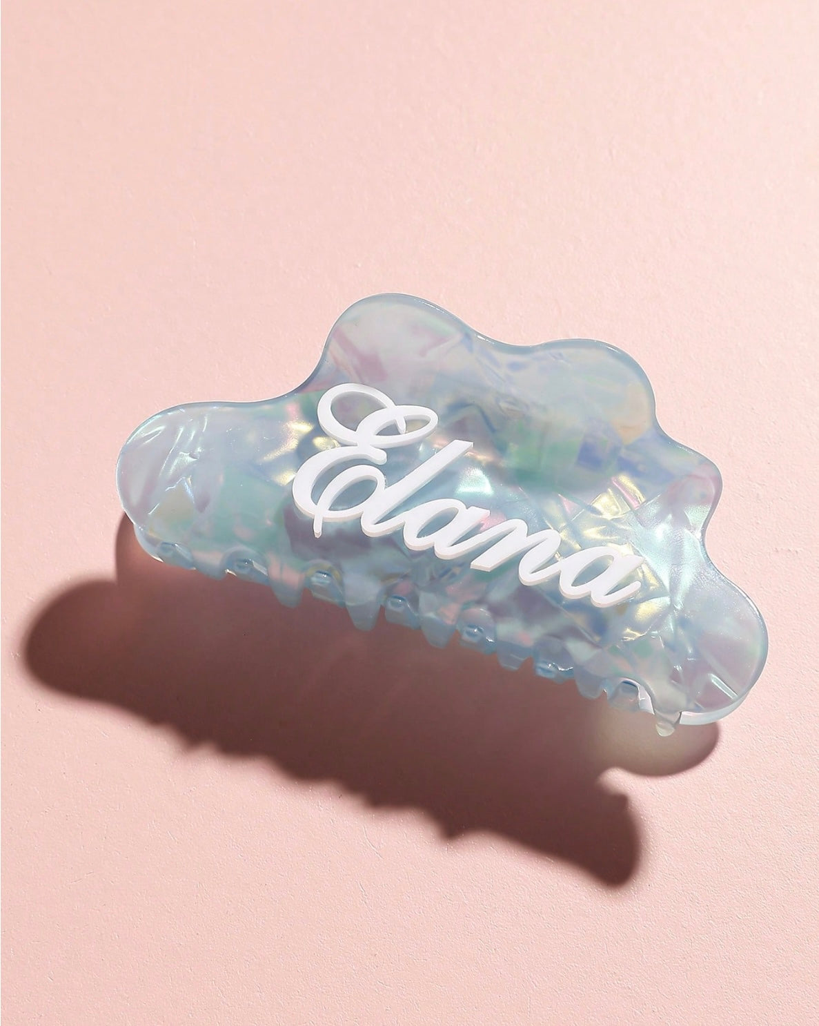 1pc Personalized Pearlescent Name Hair Clip – Custom Elegant Hair Accessory for Brides, Bridesmaids, and Special Occasions, Write Your Name in Order Instruction