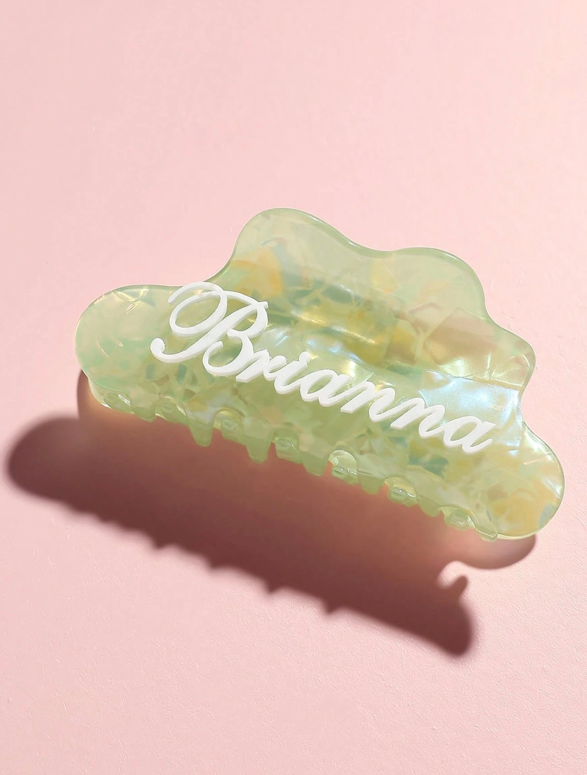 1pc Personalized Pearlescent Name Hair Clip – Custom Elegant Hair Accessory for Brides, Bridesmaids, and Special Occasions, Write Your Name in Order Instruction