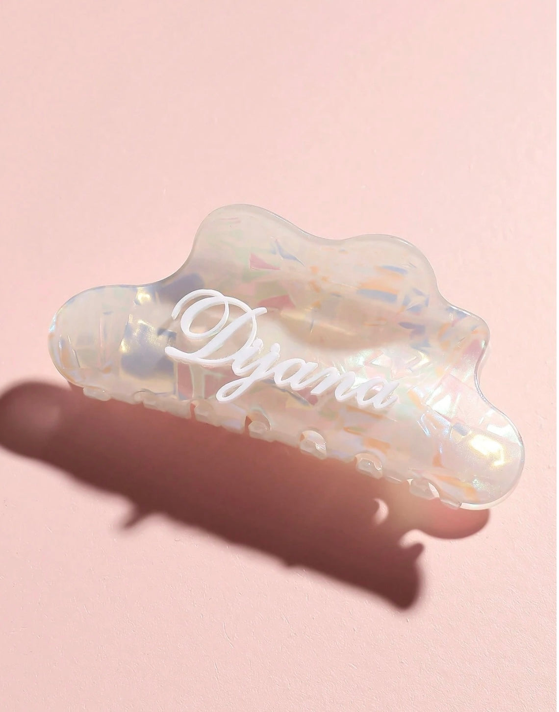 1pc Personalized Pearlescent Name Hair Clip – Custom Elegant Hair Accessory for Brides, Bridesmaids, and Special Occasions, Write Your Name in Order Instruction