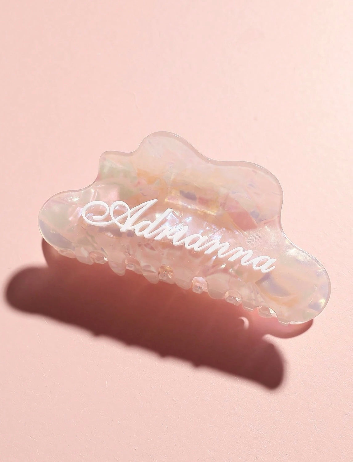 1pc Personalized Pearlescent Name Hair Clip – Custom Elegant Hair Accessory for Brides, Bridesmaids, and Special Occasions, Write Your Name in Order Instruction